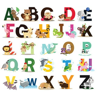 ABC Stickers Alphabet Decals - Animal Alphabet Wall Decals - Classroom Wall  Decals - ABC Wall Decals - Wall Letters Stickers - Wall Stickers for Kids  ABC Letters - [Gift Included]! 