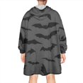 thumbnail image 2 of Wearable Oversized Blanket,Bat Silhouette Halloween Pattern Wearable Blanket Hoodie for Adults,Cozy Hooded Blankets with Super Pockets,Super Warm Fuzzy Pullover for Women & Men, 2 of 6