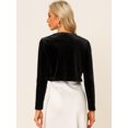 thumbnail image 4 of DARING DIVA Gothic Open Front Velvet Shrug Cropped Cardigan L Black, 4 of 6