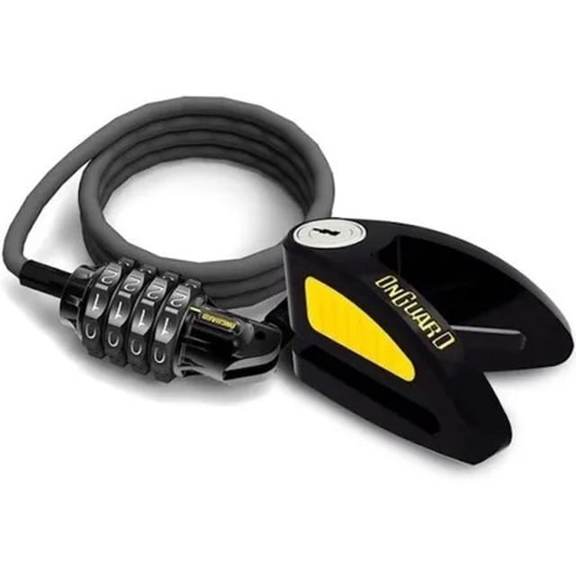 Candado Bloqueo Disco Moto OnGuard Balagardos Perno 10mm Con Funda y Cable De Acero Para Casco