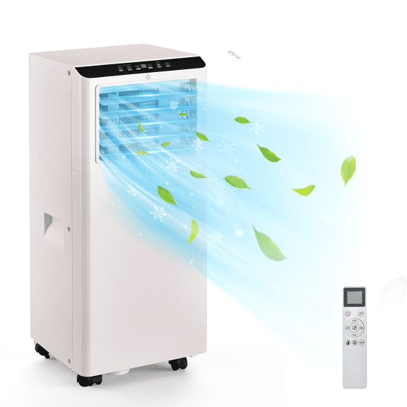 Mobile Portable Air Conditioner 8000BTU, Exhaust Hose & Window Kit Included, Quiet Floor A/C Unit for Bedroom Office, with Remote Control, Timer, White