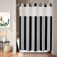 thumbnail image 2 of No Hook Shower Curtain, Striped Black White Shower Curtains for Bathroom with See Through Top Window, Farmhouse Line Stripes Classic Waterproof & Washable Bath Curtain Stall 48"x72", 2 of 9
