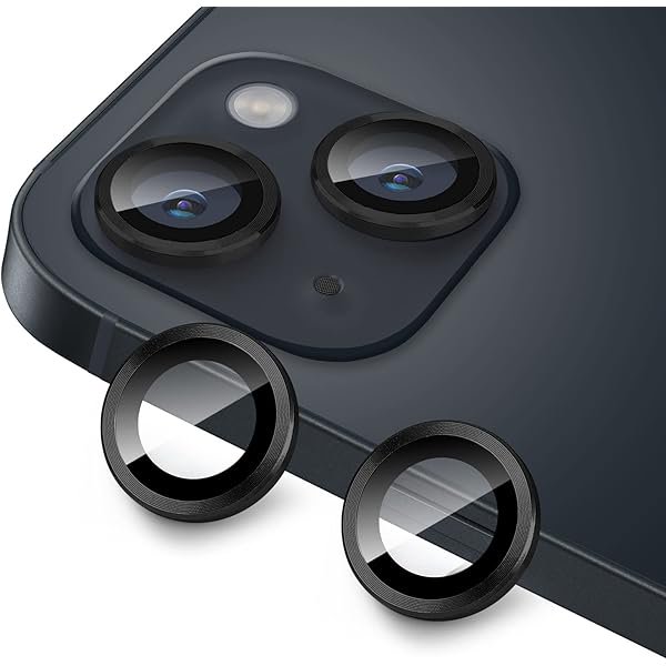 wonima44 for iPhone 13 Mini/iPhone 13 Camera Lens Protector, Anti-Scratch 9H Tempered Glass Metal Camera Screen Protector Shockproof Cover Film Ring -2 Pcs Black