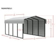 thumbnail image 4 of Arrow 10 x 20 x 7 ft Charcoal Steel Carport With 1 Side Wall Kit, 4 of 17