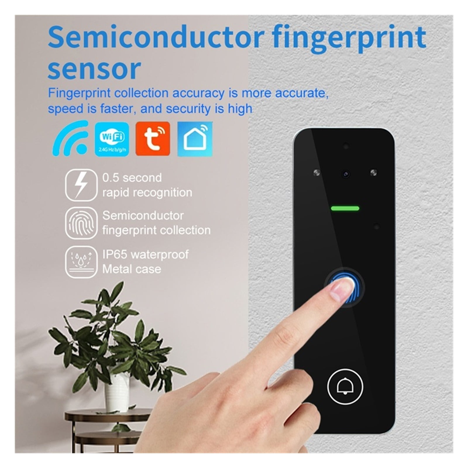 REPLA-Video Intercom Access Control Keypad Visual Doorbell Tuya Smart Wifi RFID Digit Fingerprint Intercom System Outdoor ,Crystal-Clear 2K