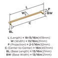 thumbnail image 5 of Amerock Ballard 18 inch (457mm) Center-to-Center Champagne Bronze Appliance Pull, 5 of 6
