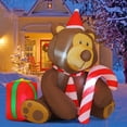 thumbnail image 3 of GOOSH Christmas Inflatables 5 FT Inflatable Christmas Bear Holding Candy Cane with Built-in LED Lights, Cute Blow Up Bear with Gift Box, Outdoor Christmas Decorations for Xmas Holiday Party, 3 of 7