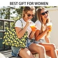 thumbnail image 5 of Large Capacity Tote Bag,Yellow Lemon Fruit Flowers Black Pattern Handbag Fashion Luxury Tote Bag,15.7"x13"x 5.1" Inches,Laptop Compatible, 5 of 6