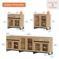 thumbnail image 5 of 3 In 1 TV Stand For Tvs Up To 100 Inch, Modern Entertainment Center With Glass Doors And Metal Legs, TV Console With Adjustable Shelf For Living Room, Bedroom,Oak, 5 of 11