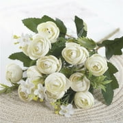 13 têtes Thé Roses Bundle Maison Salon Décoration De Mariage Fleur De Soie