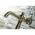 thumbnail image 4 of Kingston Brass KSD3543RKX Webb One-Handle Single-Hole Bathroom Faucet with Knurled Handle and Push Pop-Up Drain, Antique Brass, 4 of 7
