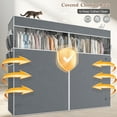 thumbnail image 4 of Covered Clothes Rack Loads 1100LBS, Heavy Duty Clothing Rack with Oxford Fabric Cover, Portable & Metal Wadrobe Closet for Hanging Clothes, Black, 76"W x 18"D x 77"H, 4 of 8
