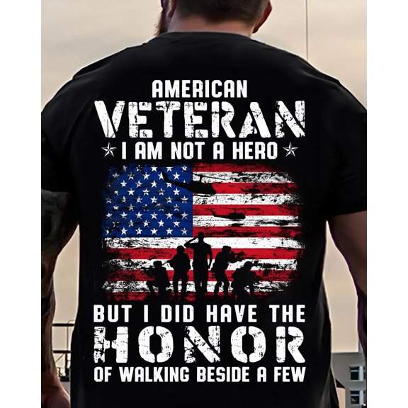 Trenditee American Veteran T-Shirt I Am Not a Hero, But I Had the Honor of T-Shirt
