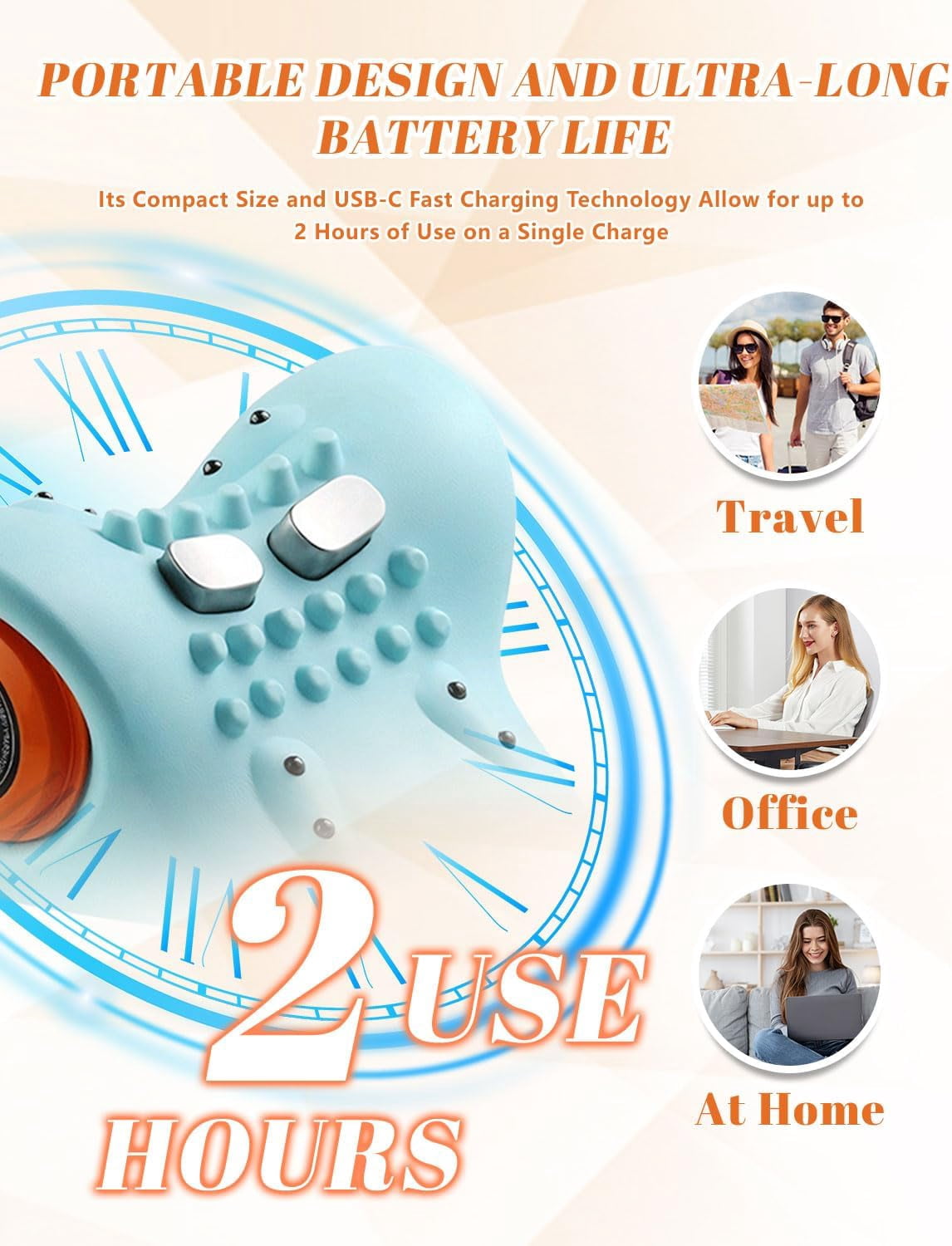 Neckline Massager, 4 In1 Massager, with Heat & Comfortable Stretching, Adjustable Intensity for Neck & Shoulder Relaxation at Home,Office,Travel