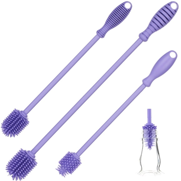 Juego de cepillos limpiabotellas A-Brush de silicona, 3 piezas, libre de BPA