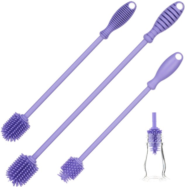 Juego de cepillos limpiabotellas A-Brush de silicona, 3 piezas, libre de BPA