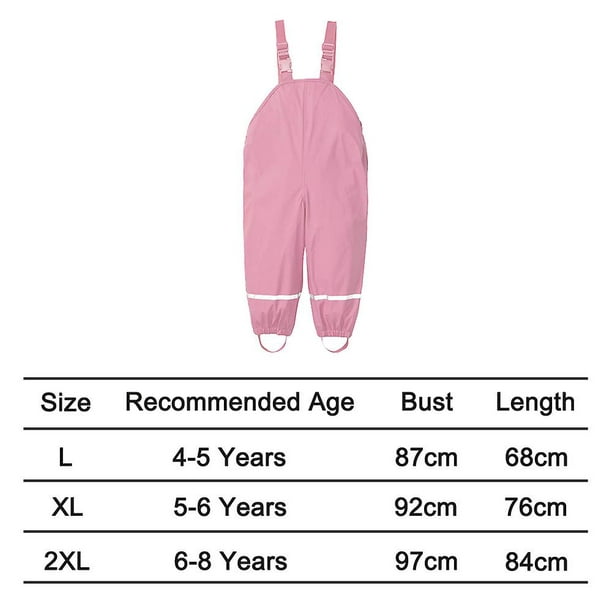 XL - rose - Pantalon de Pluie Imperméable pour Enfant Garçon et