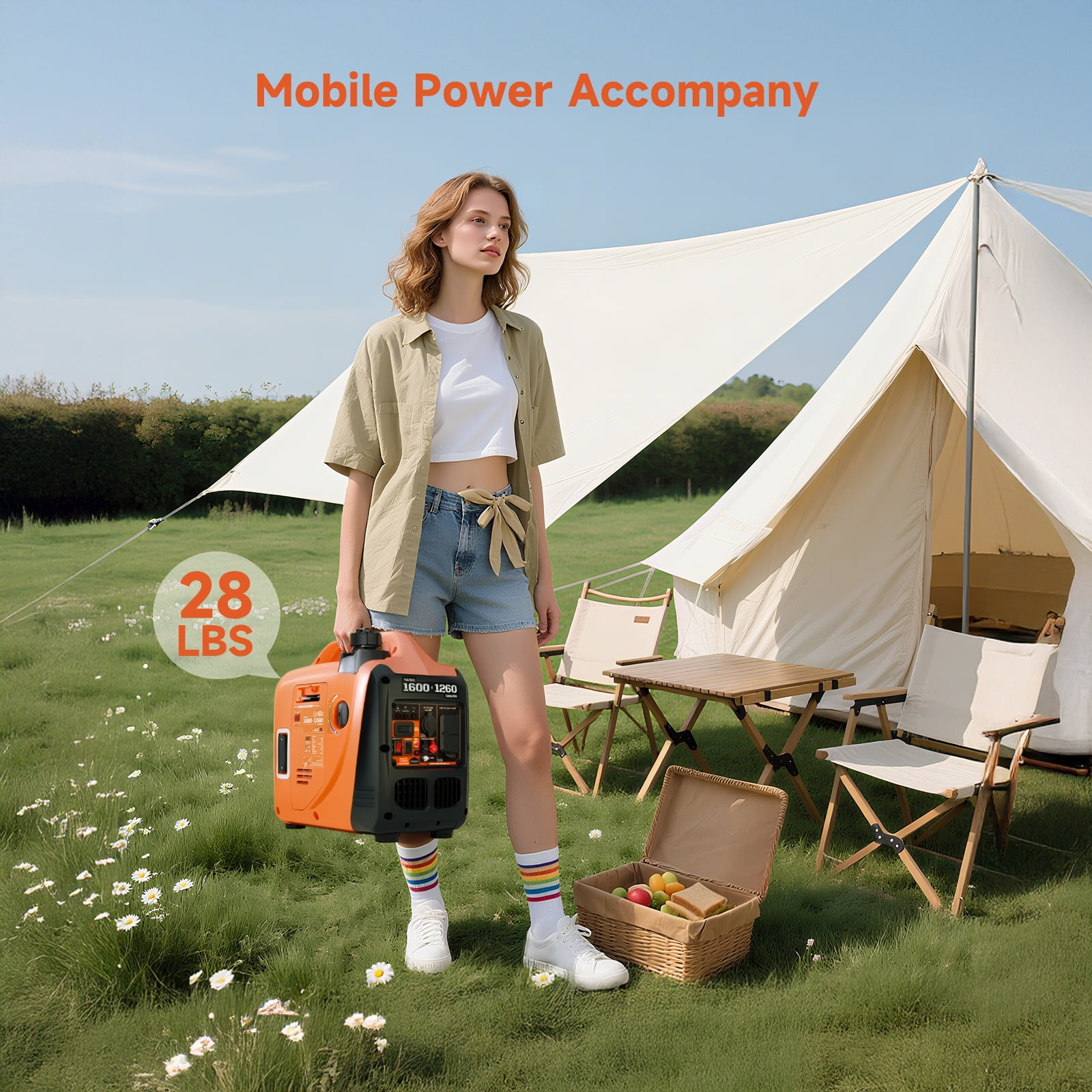AIVOLT 1600 Watts Gas Powered Portable Quiet Inverter Generators for Home Use Emergency and Camping, EPA Compliant, Low Oil Shutdown