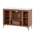 thumbnail image 4 of Bowery Hill 48" Solid Mango Wood Bathroom Vanity in White/Walnut, 4 of 7