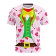 thumbnail image 2 of VBTAPA Mens Short Sleeve T-Shirt 3D Creative Print Crewneck Tops Valentines Day Graphic Tees White XL, 2 of 7