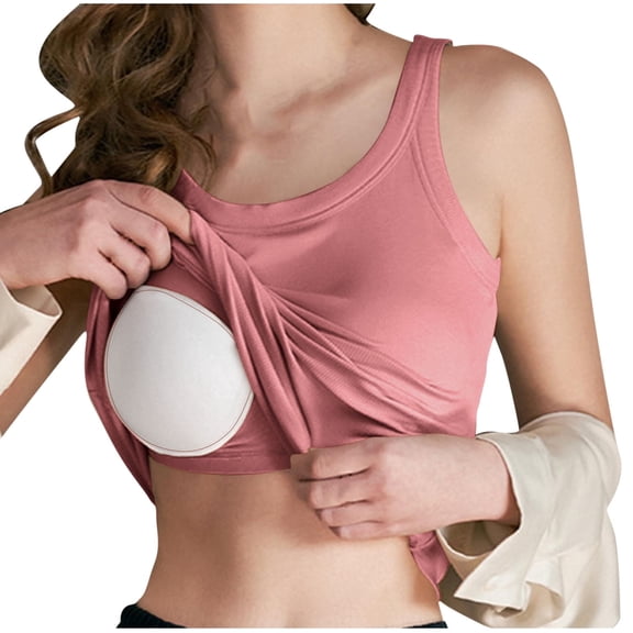 fheaev Tank Tops with Built In Bra for Women Basic Stretchy Padded Camisole Casual Summer Layering Undershirt