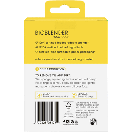 EcoTools BioBlender Facial Cleansing Mitt, Reusable Cleansing Sponge, Single