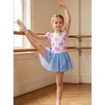 thumbnail image 3 of Lanbubble Girls Ballet Leotards Ruffle Sleeve Toddler Ballerina Dance Dress with Shiny Tutu Skirt 3-7 Years, 3 of 7