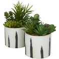 thumbnail image 6 of DecMode 9" Artificial Succulents Plant in Realistic Leaves and Porcelain Pot (2 Count), 6 of 8