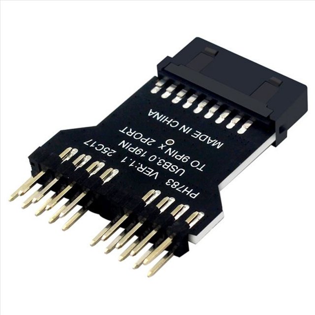 Placa Base USB 2.0 de 19 Pines con Expansión y Dos Ventiladores de 9 Pines con Refrigeración Líquida RGB y Medición de Velocidad con 19 Pines de 1 A 2.