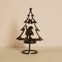 Vrorvz Christmas Decorations Christmas Ornaments Metal Christmas Tree Tealight Candle Holder Reindeer Centerpiece for Holiday Table Fireplace Mantle Home 5.5 in Bronze