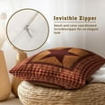 thumbnail image 4 of Primitive Throw Pillow Covers 16x16 Inch Western Star Pillowcase Cushion Cover Vintage Home Decor Pillow Case Red \u200bCheck Star Cotton Pillow Cover for Couch,Set of 2, 4 of 7