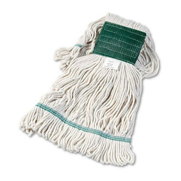 Super Loop Wet Mop Head, Cotton/synthetic Fiber, 5" Headband, Medium Size, White | Bundle of 10 Each