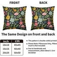 thumbnail image 4 of Spring Summer Floral Pillow Covers 18x18 Set of 2 Cute Yellow Pink Blue Wild Flower Botanical Print Black Decorative Throw Pillow Cases Outdoor Seasonal Farmhouse Decor for Sofa Couch Bed, 4 of 6