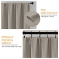 thumbnail image 5 of Chyhomenyc Stone Beige Curtains 63 Inches Long, Light Filtering Thermal Insulated Energy Saving Solid Soft Privacy Rod Pocket Window Curtains for Living Room Bedroom, Each 40Wx63L Inch, 2 Panels, 5 of 8