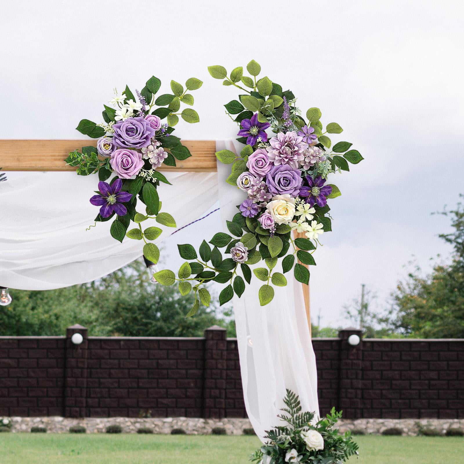 perfeclan 2Pcs Wedding Arch Flowers Artificial Flower Rustic Centerpiece Wedding Decor Flower Arrangement for Wedding Ceremony Backdrop