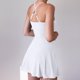 thumbnail image 2 of TaTaai Women's Casual Mini Dress Sleeveless Solid Color Slip Dress with Adjustable Hem Spaghetti Strap Backless Summer Ruffle Gift, 2 of 3