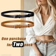 thumbnail image 3 of Timarkment Women's Leather Belts, Skinny Solid Color, Pin Buckle, Black & Brown, 2-Pack, 3 of 10