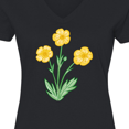 thumbnail image 4 of Inktastic Yellow Buttercup Flowers Women's V-Neck T-Shirt, 4 of 5