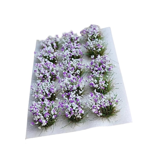 Racimo de flores en miniatura para hacer uno mismo, modelo artificial, césped, decoración multicolor, vegetación Púrpura claro