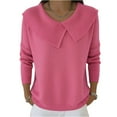 thumbnail image 5 of Long Sleeve Sweaters for Women Shawl Collar Knit Top Casual Loose Pullover Pink L, 5 of 5