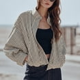 thumbnail image 3 of Lentta Womens Cropped Gingham Bomber Jacket Stand Collar Plaid Zip Up Coat with Pockets, 3 of 7