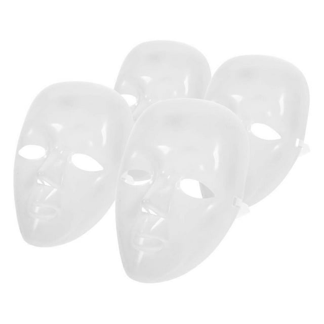 White Blank Mask Full Face for Halloween Plastic White with Party Function
