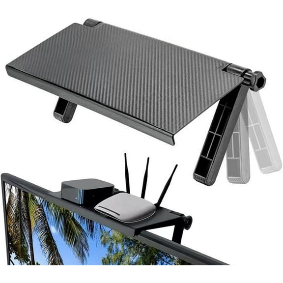Cable Box Shelf - Floating Shelves for TV Accessories, No Drill Installation with Strong Bracket