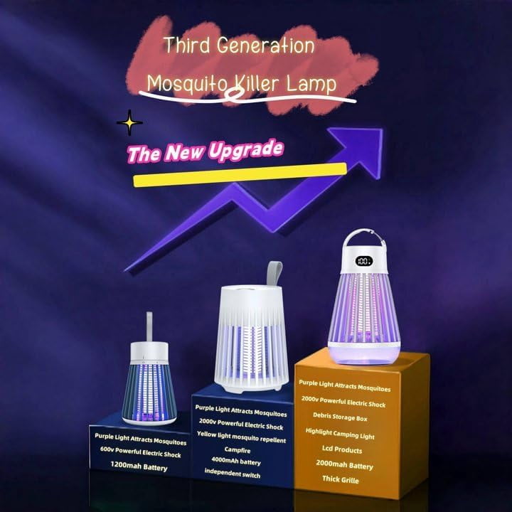 Zapper 2.0 - Mosquito Zapper 2.0, IPX7 Waterproof, 2024 New MozzGuard, MozzGuard Zapper, USB Charing and Light, Suitable for Home, Camping, Picnic (2PCS)