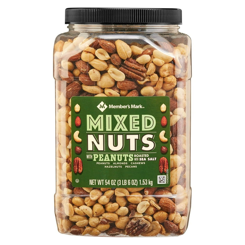 Member's Mark Mixed Nuts with Peanuts, Roasted and Salted, 54 Oz