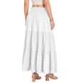 thumbnail image 5 of Women's Tiered Layered Smock High Stretch A-Line Flowy Long Maxi Skirt with Pockets, 5 of 8