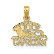 Auriga Fine Jewelry 10K Yellow Gold 100% CAPRICORN Zodiac Charm for Women (L-13.8 mm, W-14.45 mm)