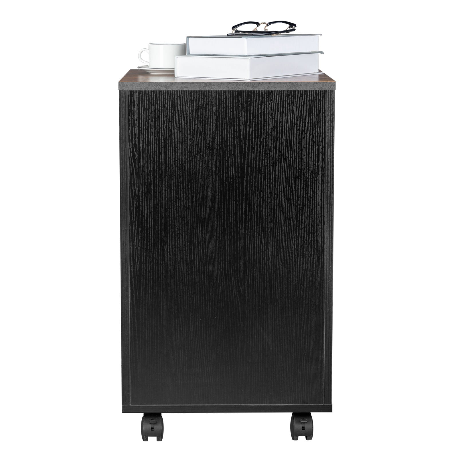ZYPPP 2-Drawer Small Rolling File Cabinet with Lock  for Home Office Mobile Rustic
