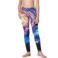 thumbnail image 4 of Odeerbi 3-8 Years Kids Girls Leggings Starry Sky Print Stretchy Tights Compression Pants Summer Starlit High Waist Soft Pantyhose, 4 of 5