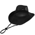 thumbnail image 2 of XIAOCHA Mens Mesh Cowboy Hat Wide‑Brim Sun Hat Summer Outdoor Boonie Hat,Black, 2 of 3